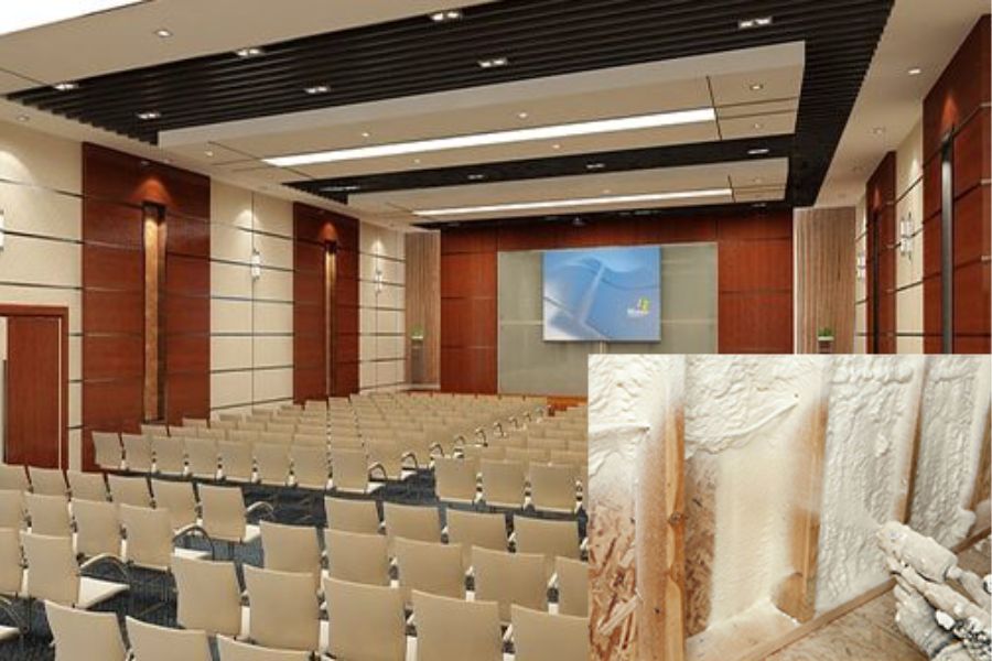 Phun Foam cách âm cho hội trường